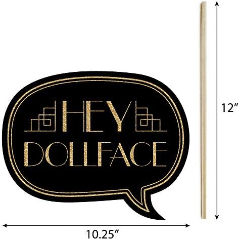 Roaring 20's - Art Deco Jazz 1920s Photo Booth Prop Kit, DIY Props - 20pc