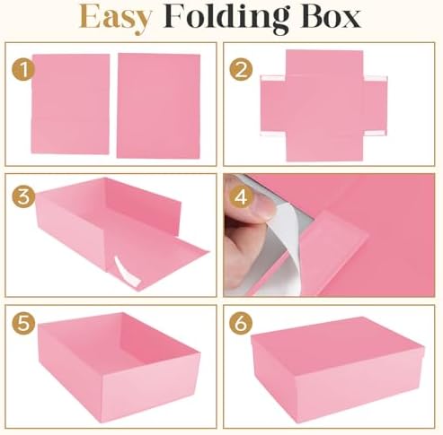 Gift Box, 16.5x13x5.5 inches Large Pink Gift Boxes with Lids for Presents
