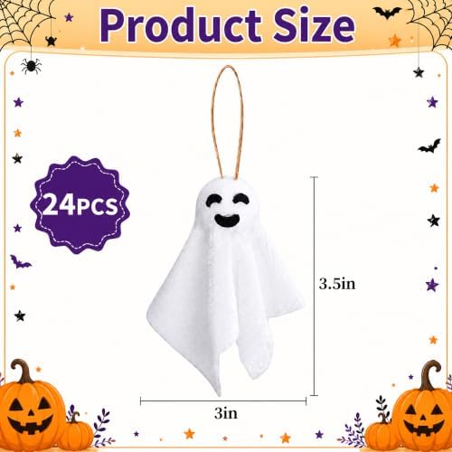 24 Pcs Halloween Hanging Ghost Cloth Decoration Small White Ghost Ornaments