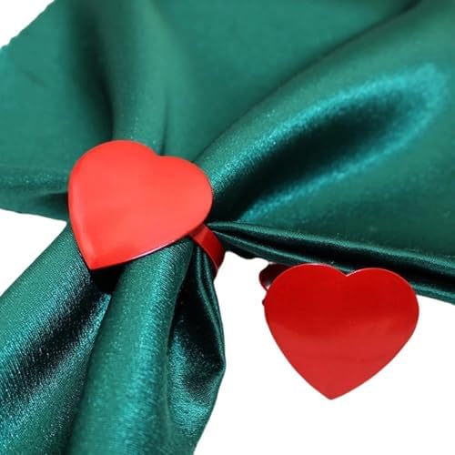 6 PCS Love Heart Valentine's Day Napkin Rings, Metal Napkin Holders, Mother's Day Wedding Valentine's Day Dinner Home Table Decorations Party Supplies