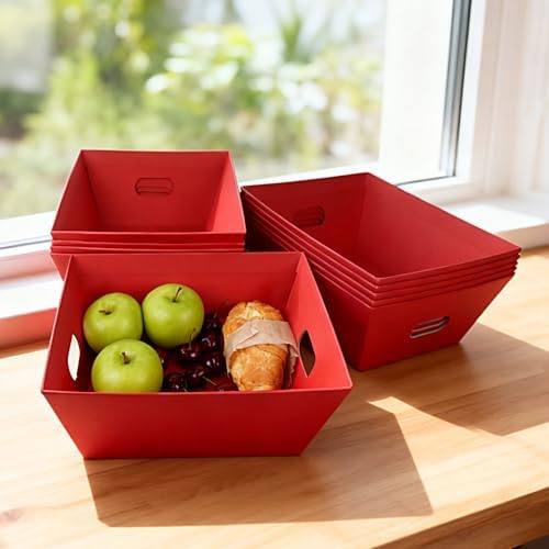 CDIVEFTN Baskets for Gifts Empty, 10 Pack Red Gift Basket Kit with Bags