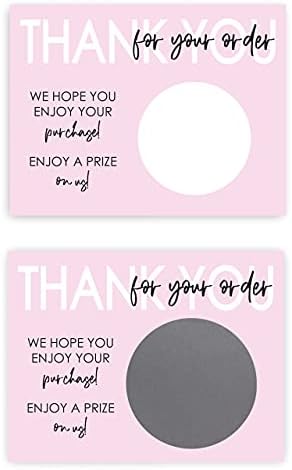 My Scratch Offs Small Business Thank you Promotion DIY Make Your Own Scratch Offs 20 Pack 3x4 Cards & Stickers Pink