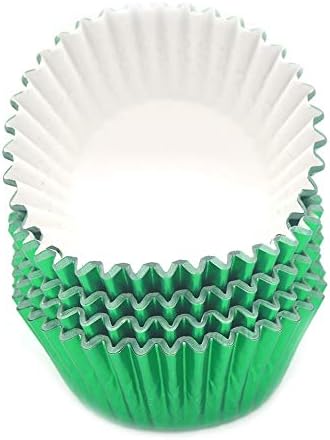 Standard Green Foil Cupcake Liners Muffin Baking Cups for Party and More, 100-Count