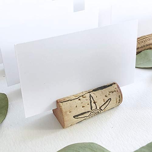 Premium Recycled Cork Place Card Holders - Set of 25 with Place Cards - Rustic Wine Theme Table Decor - Perfect for Vineyard Weddings