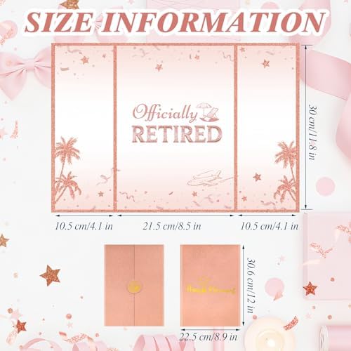 Thboxes Retirement Guest Book Alternative Signing Card, 18 X 12 in, Pink