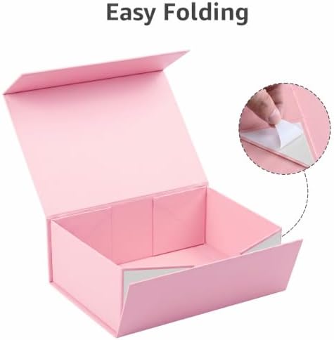 LIFELUM Pink Gift Box for Wedding with Magnetic Lid, 9.5"x7"x3.5"