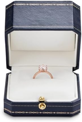 Oirlv Ring Box for Proposal and Wedding,Antique Ring Gift Box,Blue