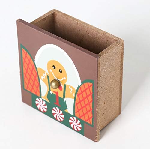 BRUBAKER Reusable Wooden Advent Calendar to Fill - Gingerbread House with LED Lighting - DIY Christmas Calendar 10.31 x 17.72 x 2.17 inches
