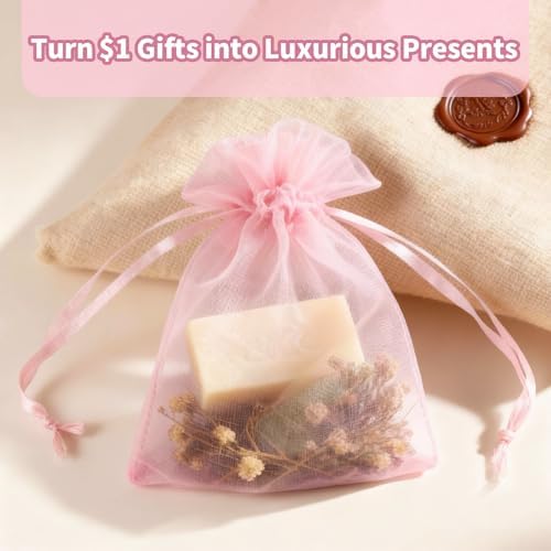 3-Color Organza Bags 4x6 Mesh Bags Drawstring for Jewelry Favor Gifts Pouch
