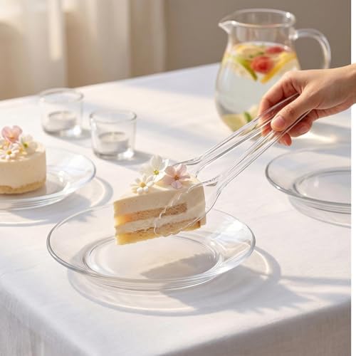 24 Pcs Clear Plastic Serving Utensils Set, Disposable & Reusable Supplies