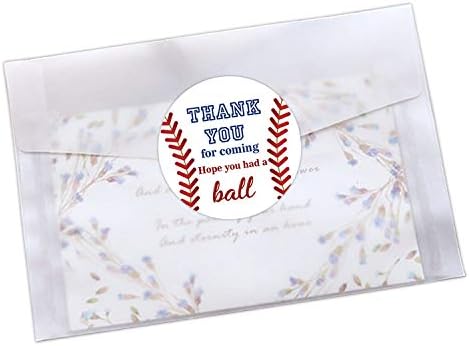50 Baseball Stickers, Baseball Birthday Party Favor Thank You Label Stickers, Baseball Theme Party Supplies, 2 Inch