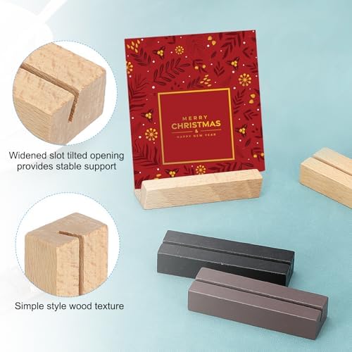 PATIKIL Wood Place Card Holder, 5Pcs Table Sign Holder Table Number Holders Name Card Stands for Photo Menu Display Wedding Ceremony Birthday Party Decorations, Wood