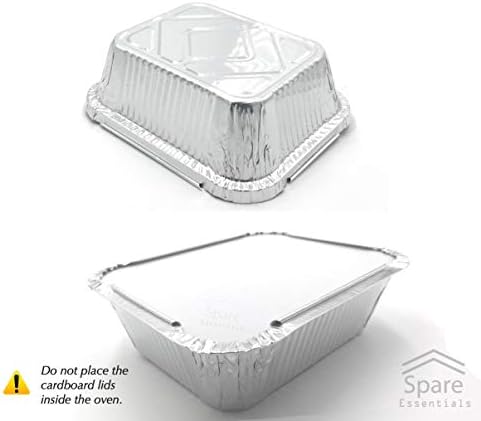 110 Pack - 1LB Small Foil Pans with Lids - Aluminum To Go Food Containers with Lids - 1lb Mini Aluminum Pans - Freezer Safe Foil Take out Trays - Heat proof Meal Prep Containers