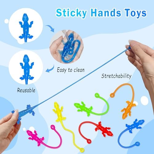 Sticky Hands Bulk 36PCS Kids Party Favors Lizard Shape Stretchy Sticky Hand