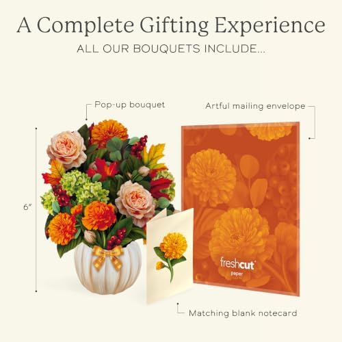 Freshcut Paper Mini Pumpkin Spice 6" Pop Up Bouquet Card