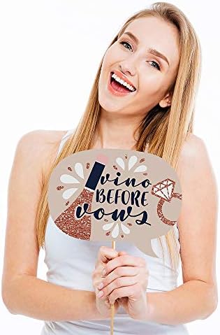 Vino Bridal Shower Photo Booth Prop Kit, DIY Cardstock Props - 20pc