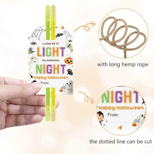 Aukolass 50pcs Halloween Glow Stick Holder Tags (Light)
