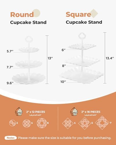 Kootek 10pcs Cupcake Stand Dessert Table Display Set Serving Tray for Party