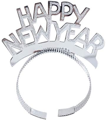 Glitter Happy New Year Headband Tiara, 12Pcs New Years Eve Supplies