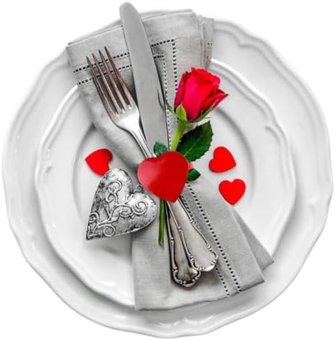6 PCS Love Heart Valentine's Day Napkin Rings, Metal Napkin Holders, Mother's Day Wedding Valentine's Day Dinner Home Table Decorations Party Supplies