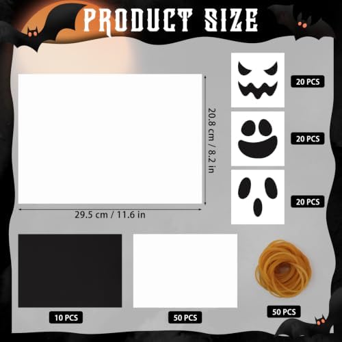 RISICULIS 50 Pcs Halloween Ghost Punch Game Set, DIY Prizes Party Supplies