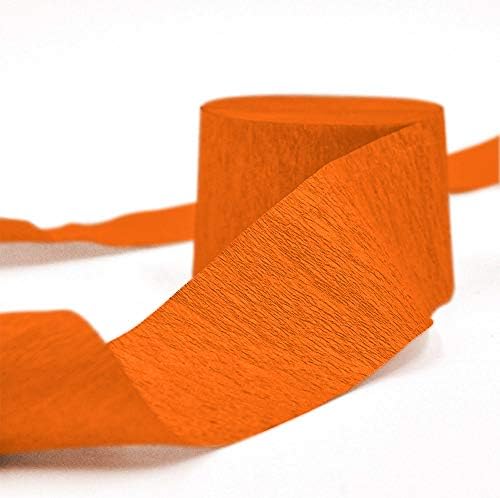 8 Rolls Orange Crepe Paper Streamers, Wedding Birthday Baby Shower Halloween Party Decoration, Fall Thanksgiving Party Rainbow DIY Supplies, Living Room Bedroom Decor