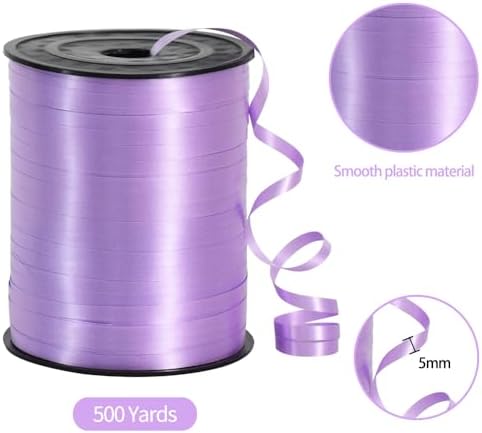 TONIFUL 500 Yards Curling Ribbon-Balloon Ribbon-Balloon String for Art&Craft Decor,Gift Wrapping,Ribbons and Bows for Wedding Christmas New Year Birthday Gifts Graduation Supplies (Light Purple)