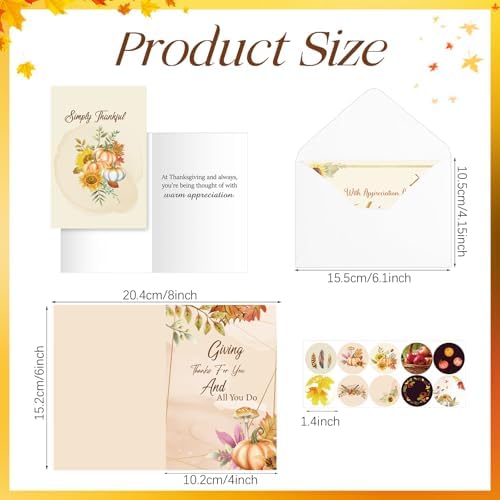 Motiskyy 50 Pcs Thanksgiving Cards Bulk for Employees & Customers
