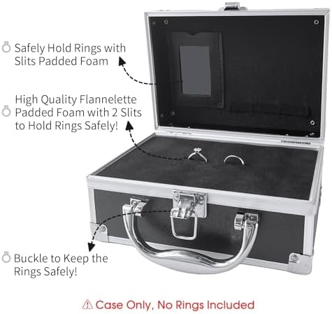 Wedding Ring Security Box for Young Boys, Portable Buckle Closured Security Briefcase with Padded Pillow Lining, Ring Bearer Gifts for Ceremony Proposal 7.9 x 5.5 x 3.5 inch (6pcs)