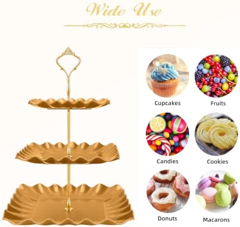 DAFURIET Plastic Dessert Cupcake Stand, 3 Tier Cup Cake Tower