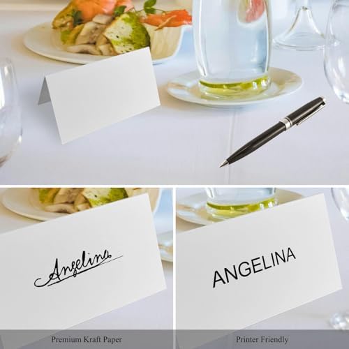 70 Pcs 2 x 3.5 Inch White Place Cards, Food Labels for Party Buffet