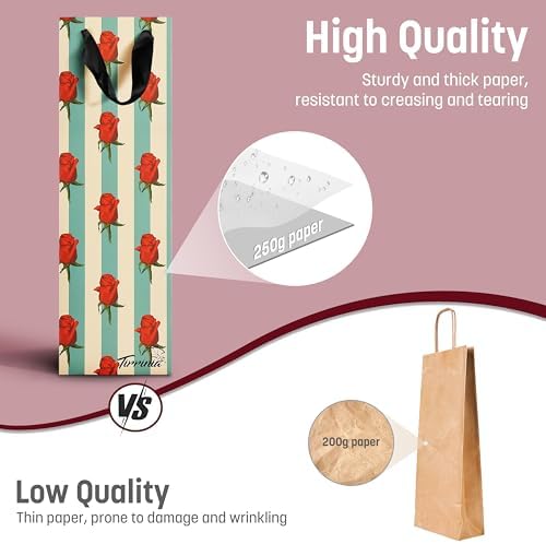 Tirrinia Wine Bottle Gift Bags 12-Pack in 4 Designs