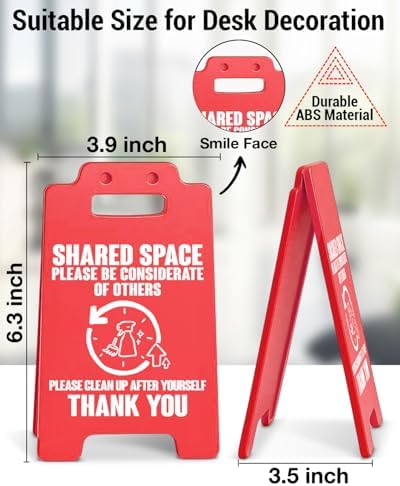 Break Room Decor Shared Space Rules Sign for Office Kitchen Bathroom