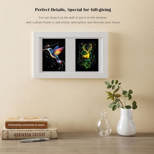 Scratchboard Art for Adults Luminous Scratch Painting Kits-A5/8 PCS-Animals