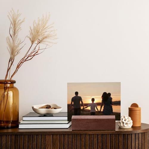 Blosssound 12 Pcs Wood Place Card Holder, Brown, 3 x 1.6 x 0.8 Inches