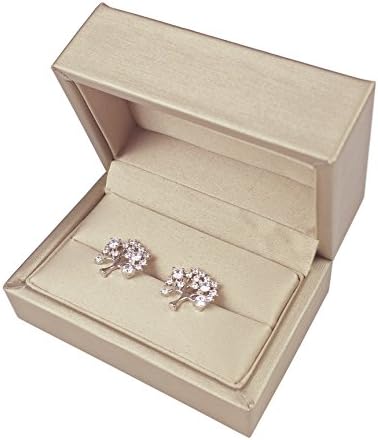 DesignSter Gold Bearer Ring Box – Premium PU Leather Double Rings Box for Wedding Engagement Gift Box