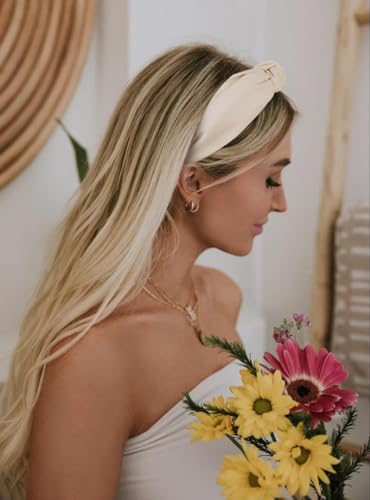 Huachi Knotted Headbands for Women Trendy Non Slip Womens Headbands with Knot, Wide Thick Head Bands for Women, Fashion Top Knot Headband for Girls Hair Accessories