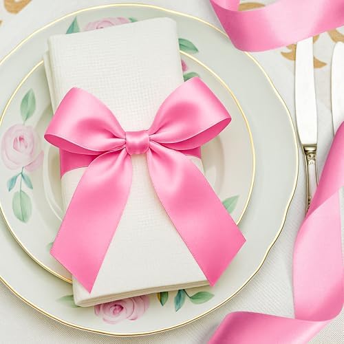 30 Yards 1 1/2 in Hot Pink Ribbon for Gift Wrapping Baby Shower Decorations