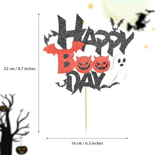 1 Pack Halloween Cake Toppers, Happy Boo Day