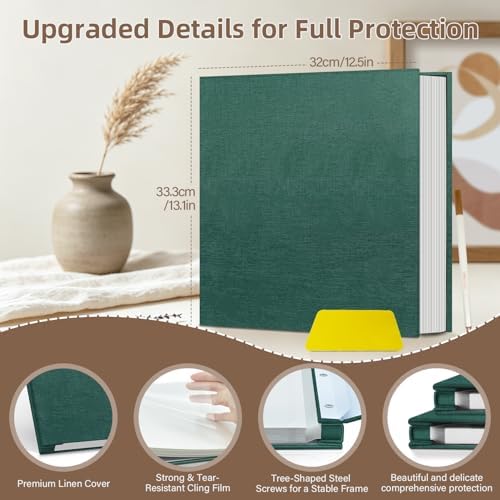 Popotop Photo Album Self Adhesive Scrapbook Album for 4x6 5x7 8x10 Pictures DIY Photo Book as Scrapbooking Supplies Kits, Birthday Gifts for Women Mom Wedding Baby Family Travel