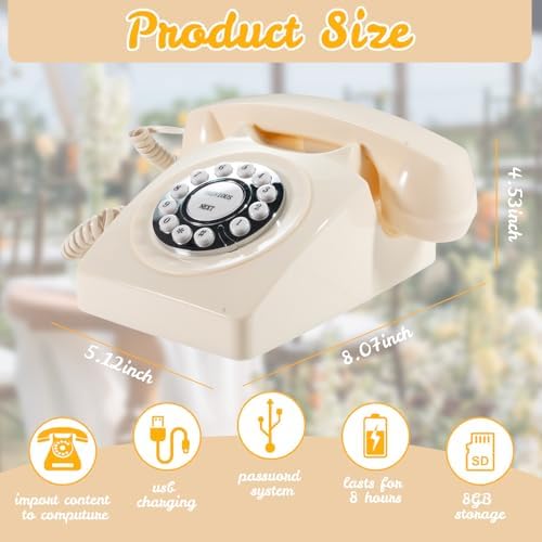 Audio Guest Book Wedding Phone - Record Customized Audio Messages for Bridal Shower, Birthday, Baby Shower, Anniversary & Engagement | Preserve Guest Wishes, Perfect Wedding/Party Event Keepsake