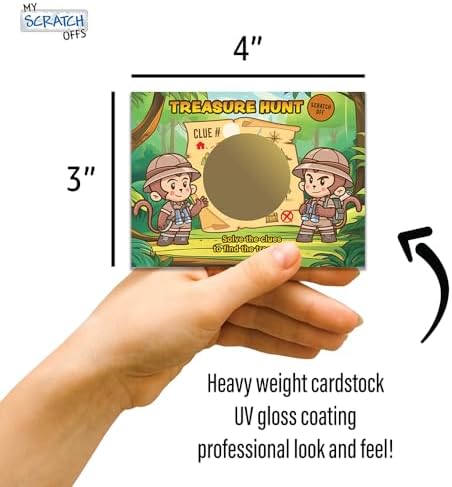 My Scratch Offs Jungle Treasure Scavenger Hunt Map Make Your Own Scratch Off Cards 20 Cards and 20 Stickers