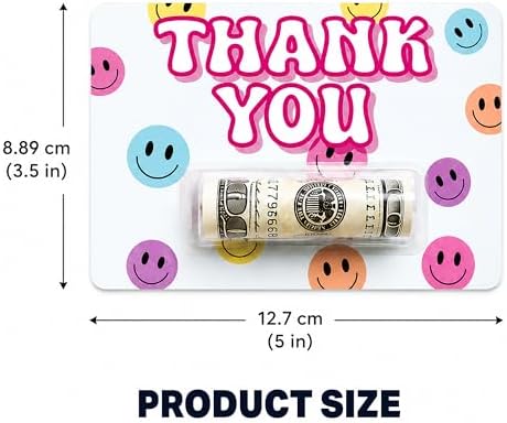 6 Pcs Thank You Money Holder Cards, Unique Money Holder for Cash Gift, Cute Cash Gift Holders for Birthday Christmas Appreciation Party Gifts, Thank You Gift Cards for Teacher Coworker Friend Employee