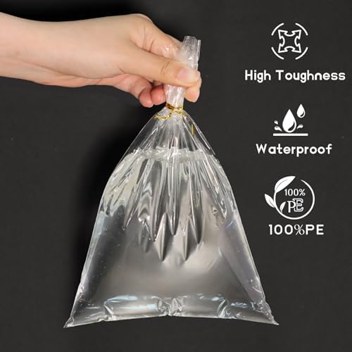 WIKDAY Cellophane Bags 100 PCS 8x11 Inches Clear Gift Treat Gags with Ties