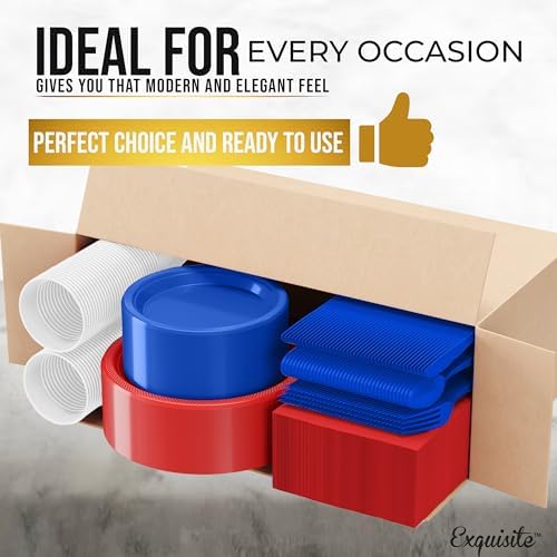 Exquisite 350 Pcs Patriotic Plates and Napkins Party Supplies Plate Sets