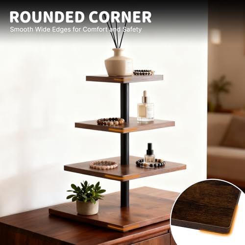 4 Tier Cupcake Stand for 50 Cupcakes,360°Wooden Cake Dessert Tower Holder