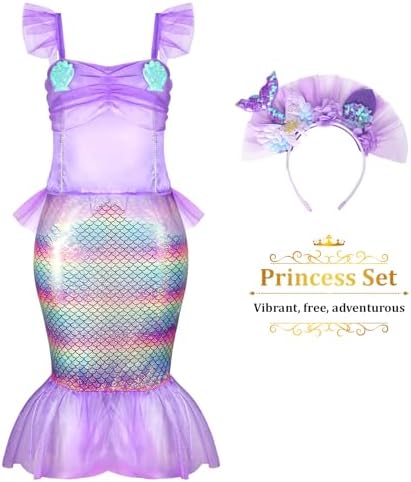 LIMIROLER Princess Dress Up Clothes for Little Girl Role Play Costume Gift Set Princess Dress Up Toys for Toddler Girls