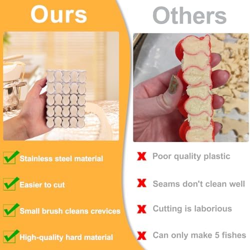 AIERSA Goldfish Cracker Cutter, 25 Cavity Goldfish Cookie Cutter Mold
