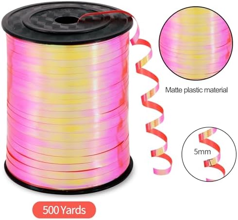 TONIFUL 500 Yards Iridescent Red Curling Ribbon Balloon String