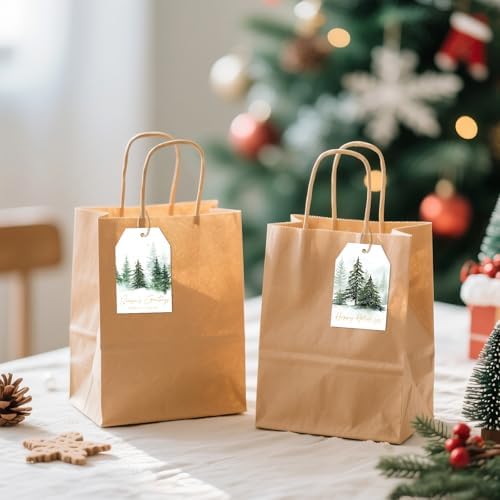 joycraft 50Pcs Christmas Gift Tags, 6 Styles Green Christmas Tree Tags